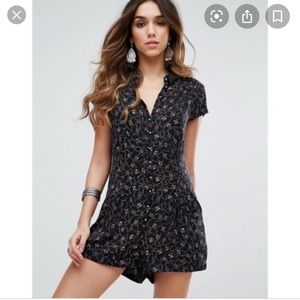 Free People Debby Dot Black Romper